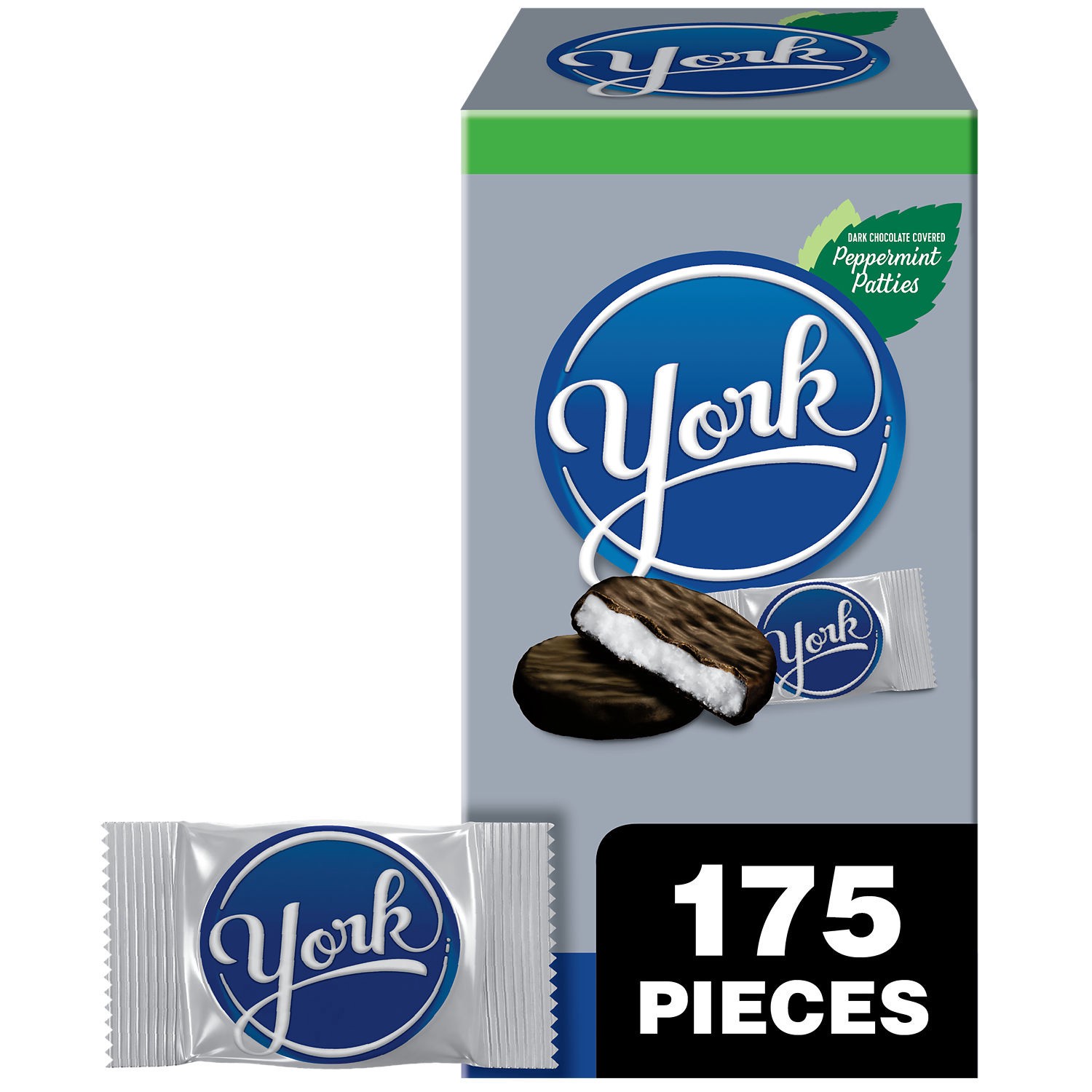 slide 7 of 9, York Dark Chocolate Peppermint Patties, Candy Bulk Box, 84 oz (175 Pieces), 84 oz