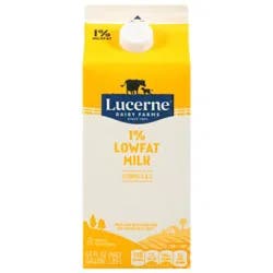 Lucerne Milk Lowfat 1% Milkfat - Half Gallon (Container May Vary)