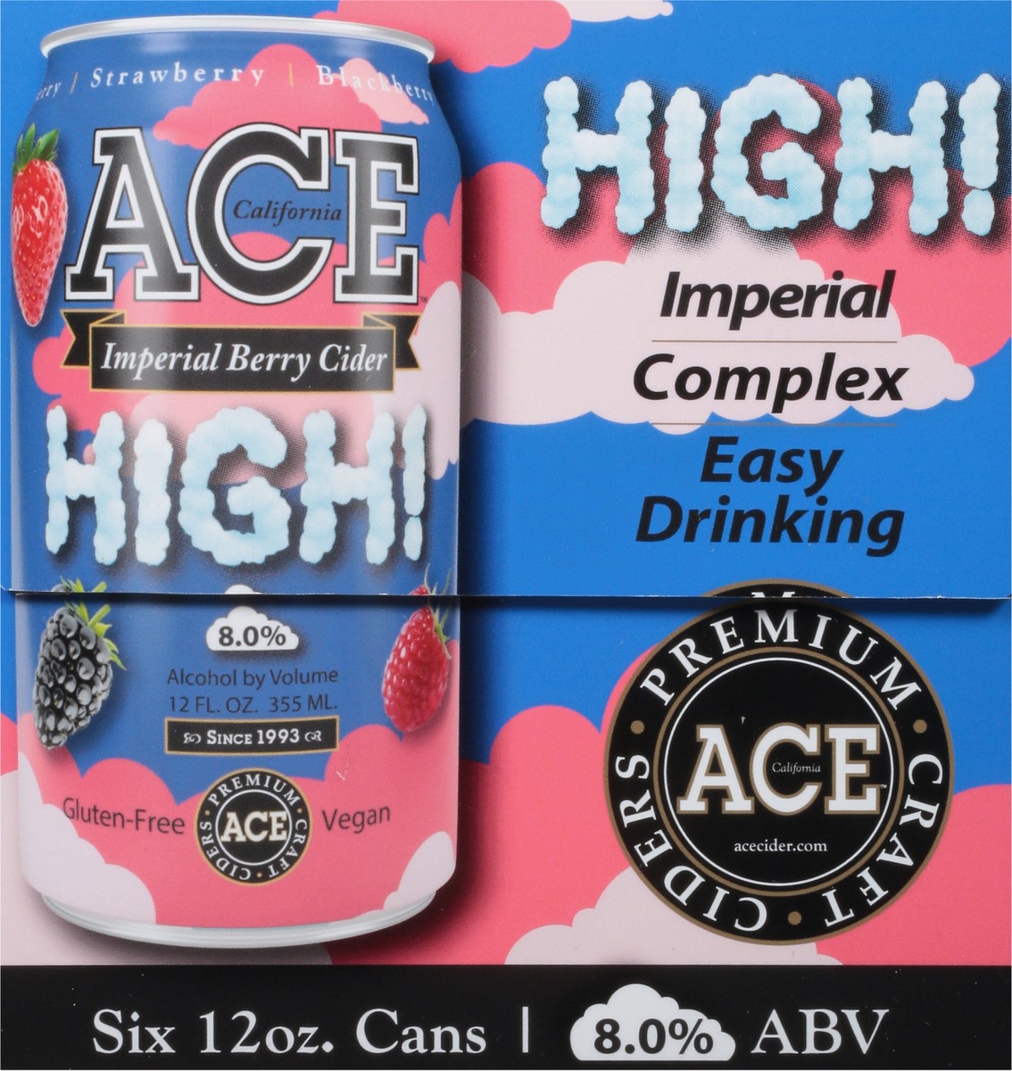 slide 9 of 9, Ace Ciders Imperial Berry Cider, 6 ct; 12 fl oz