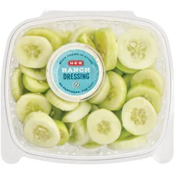 H-E-B Fresh Cut Cucumber Slices & Buttermilk Ranch - Large