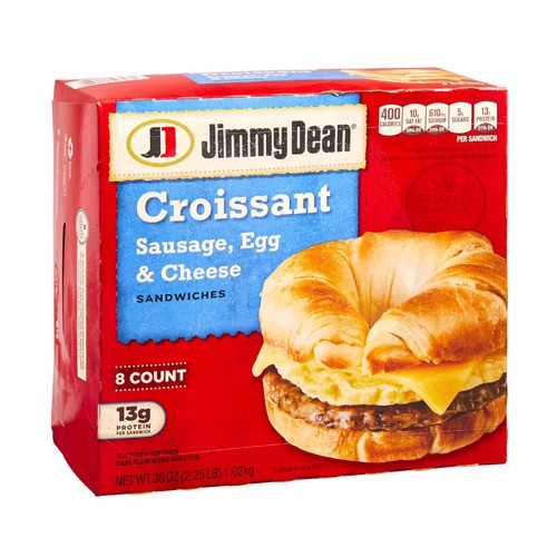 slide 1 of 1, Jimmy Dean® frozen sausage, egg & cheese croissant, 36 oz