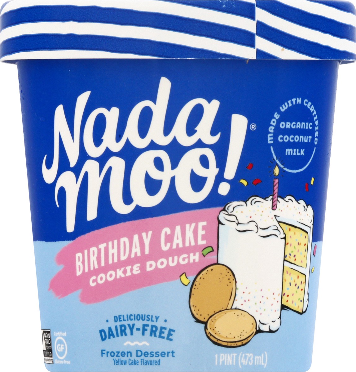 slide 6 of 9, NadaMoo Birthday Cake Cookie Dough Frozen Dessert 1 pt, 1 pint