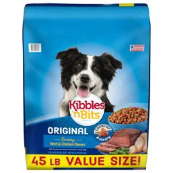 Kibbles 'N Bits Original Adult Dry Dog Food Savory Beef & Chicken Flavors, 45 lb. Bag