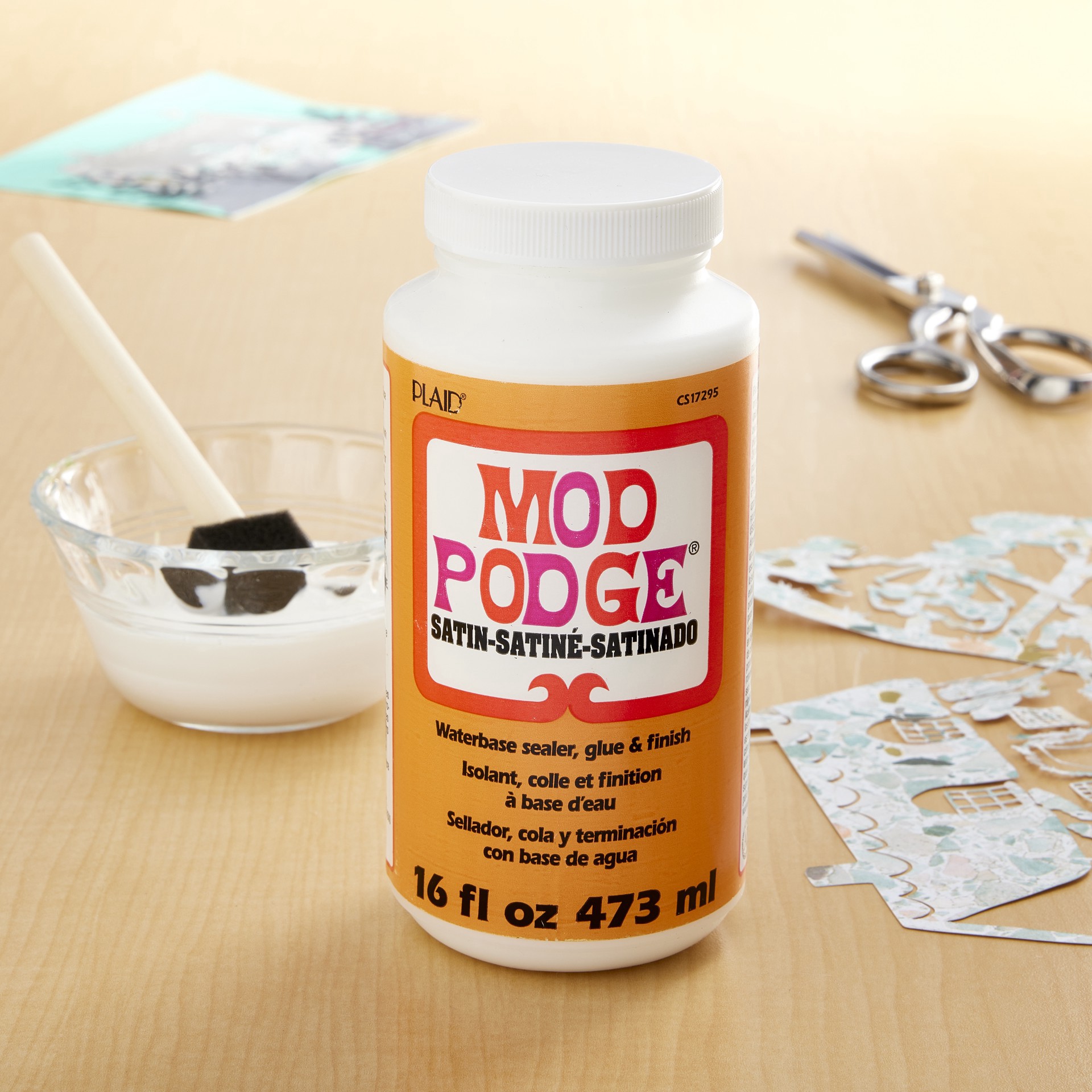 slide 2 of 5, Mod Podge Satin Sealer, 16oz., 16 oz