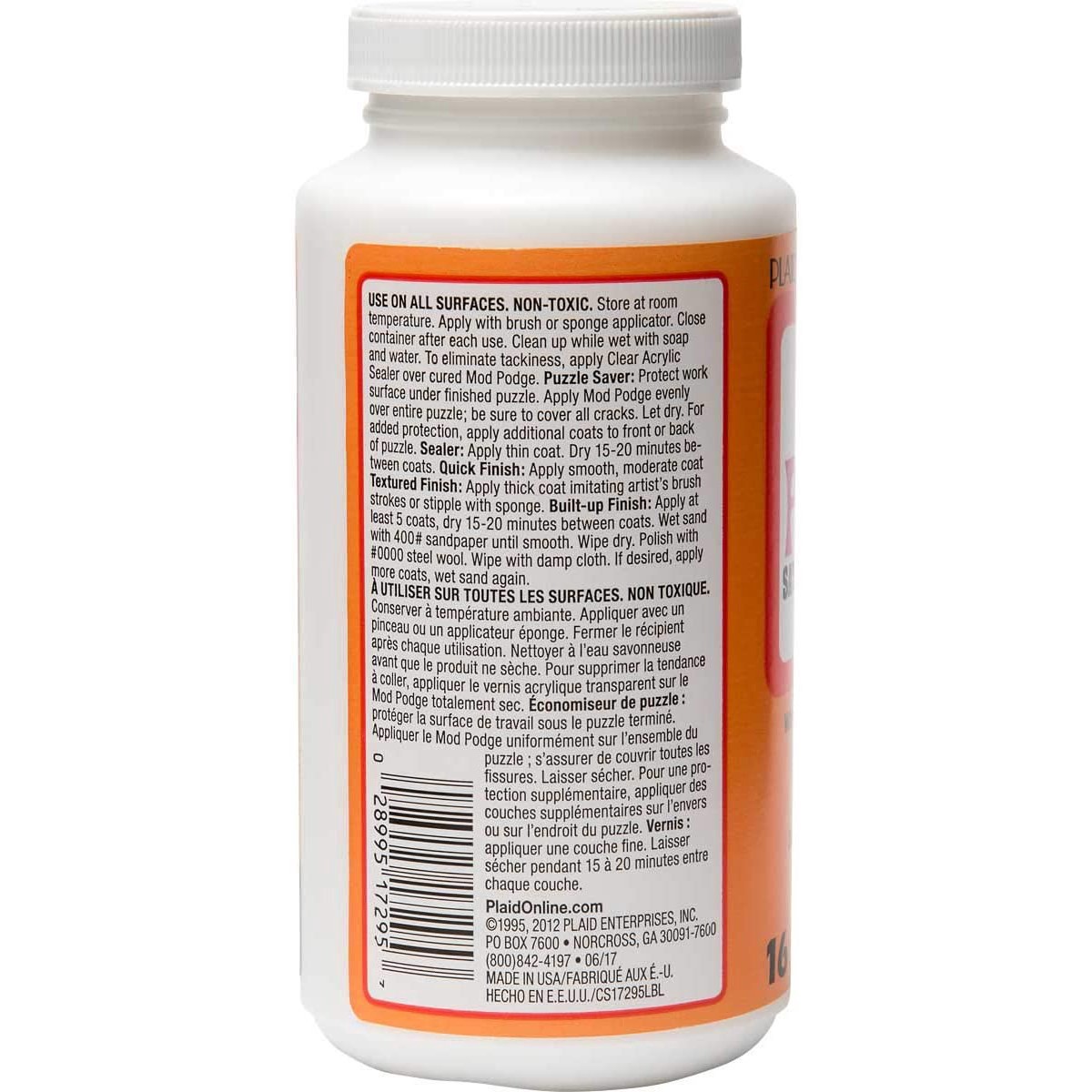 slide 3 of 5, Mod Podge Satin Sealer, 16oz., 16 oz