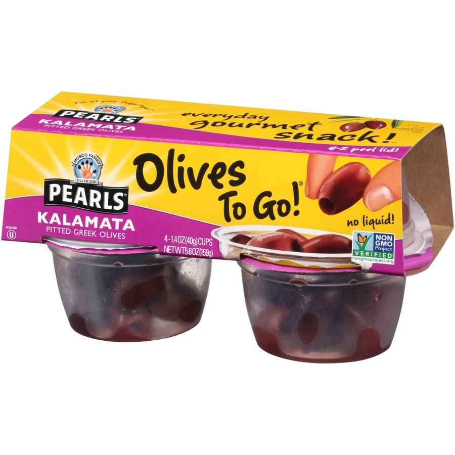 slide 3 of 8, Pearls Kalamata Olives to Go - 4ct, 4 ct