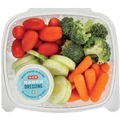 H-E-B Fresh Cucumber, Carrots, Tomatoes, Broccoli with Buttermilk Ranch - Large