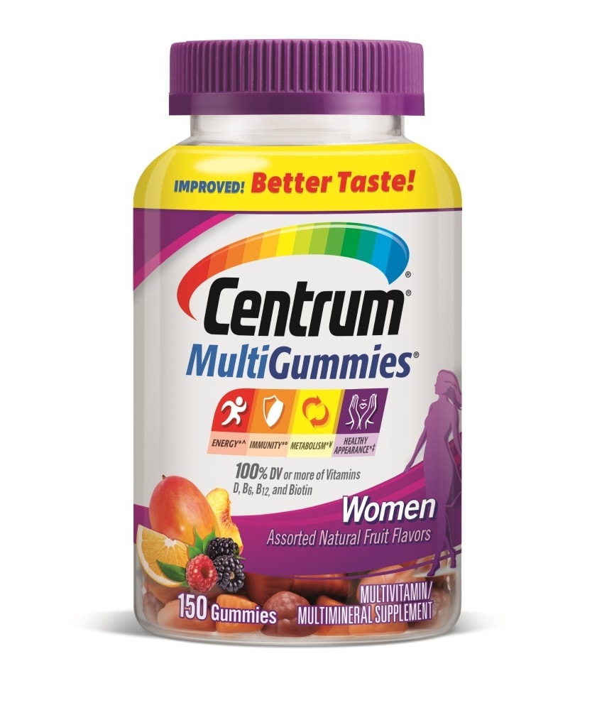 slide 1 of 2, Centrum Multigummies Womens Multivitamin Gummies Cherry Berry Orange, 150 ct