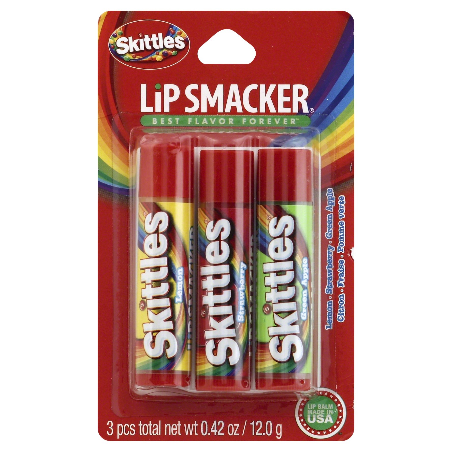 slide 1 of 3, Lip Smacker Skittles Trio, 3 ct