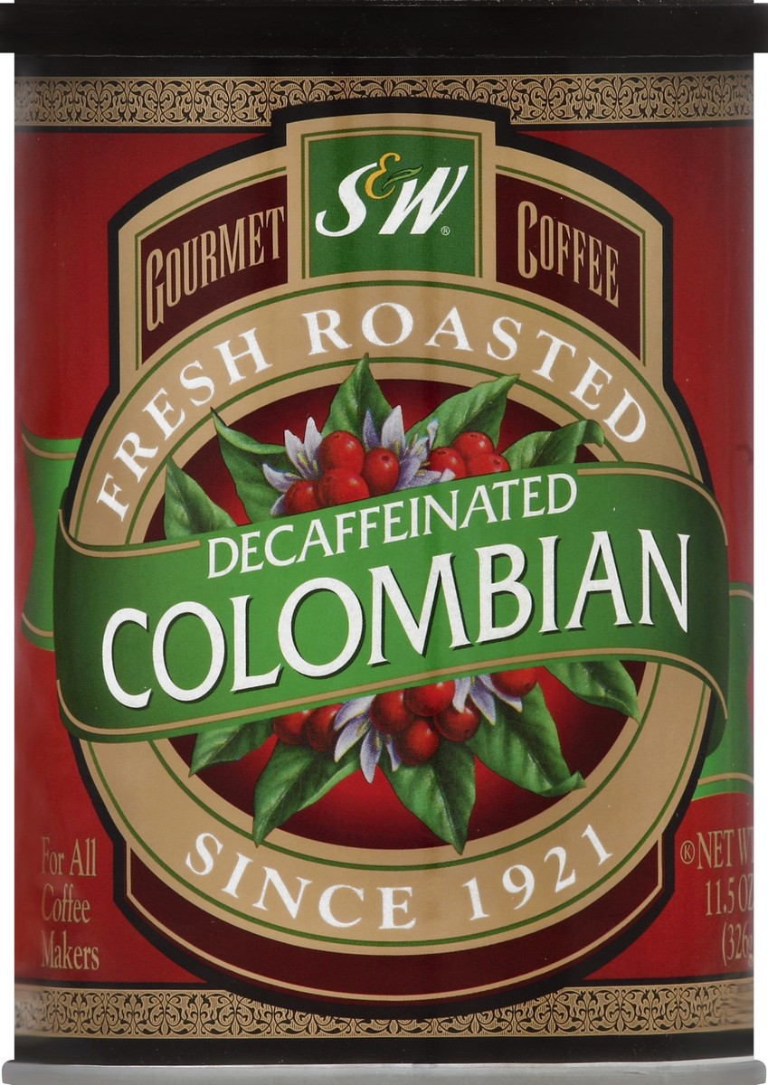 slide 2 of 2, S&W Coffee, Gourmet, Colombian, Decaffeinated, 11.5 oz