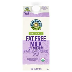Full Circle Market Organic Fat Free Milk 0.5 gal