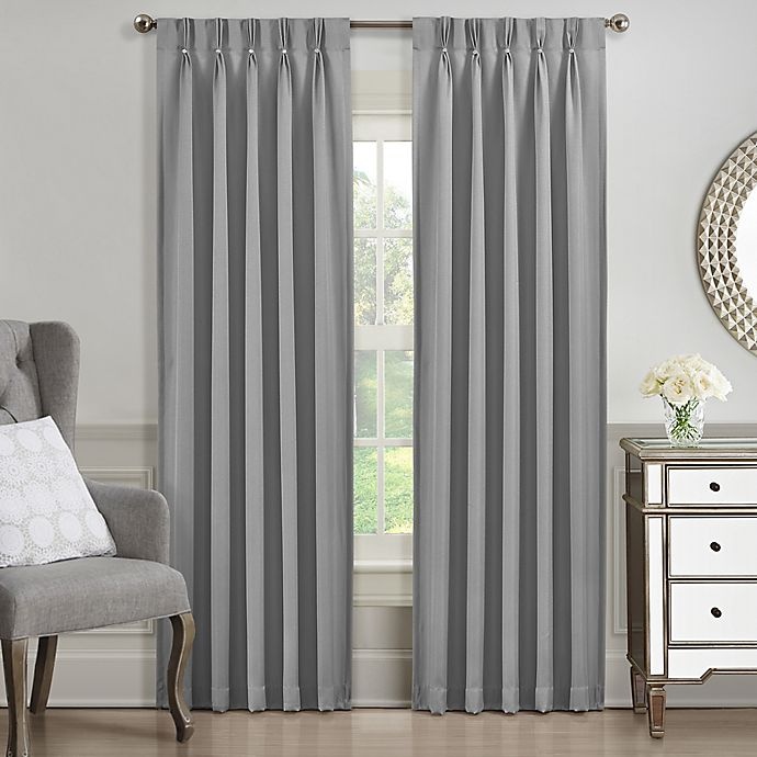 slide 1 of 2, J. Queen New York Aida Rod Pocket Window Curtain Panel - Grey, 84 in