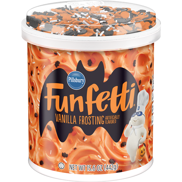 slide 1 of 1, Pillsbury Halloween Funfetti Frosting, 15.6 oz