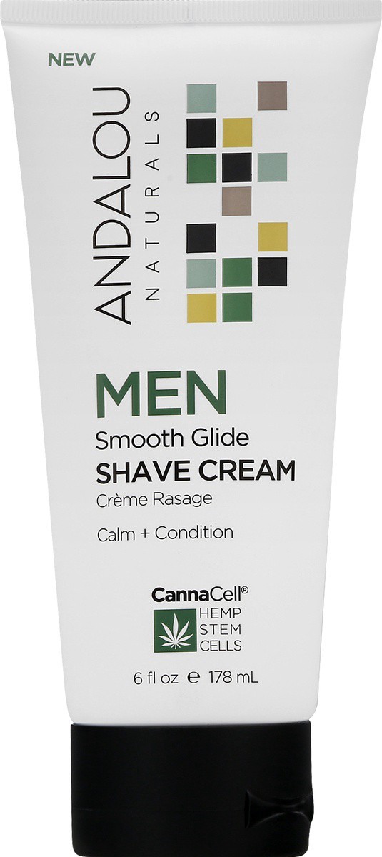 slide 6 of 9, Andalou Naturals Men Smooth Glide Shave Cream, 6 fl oz