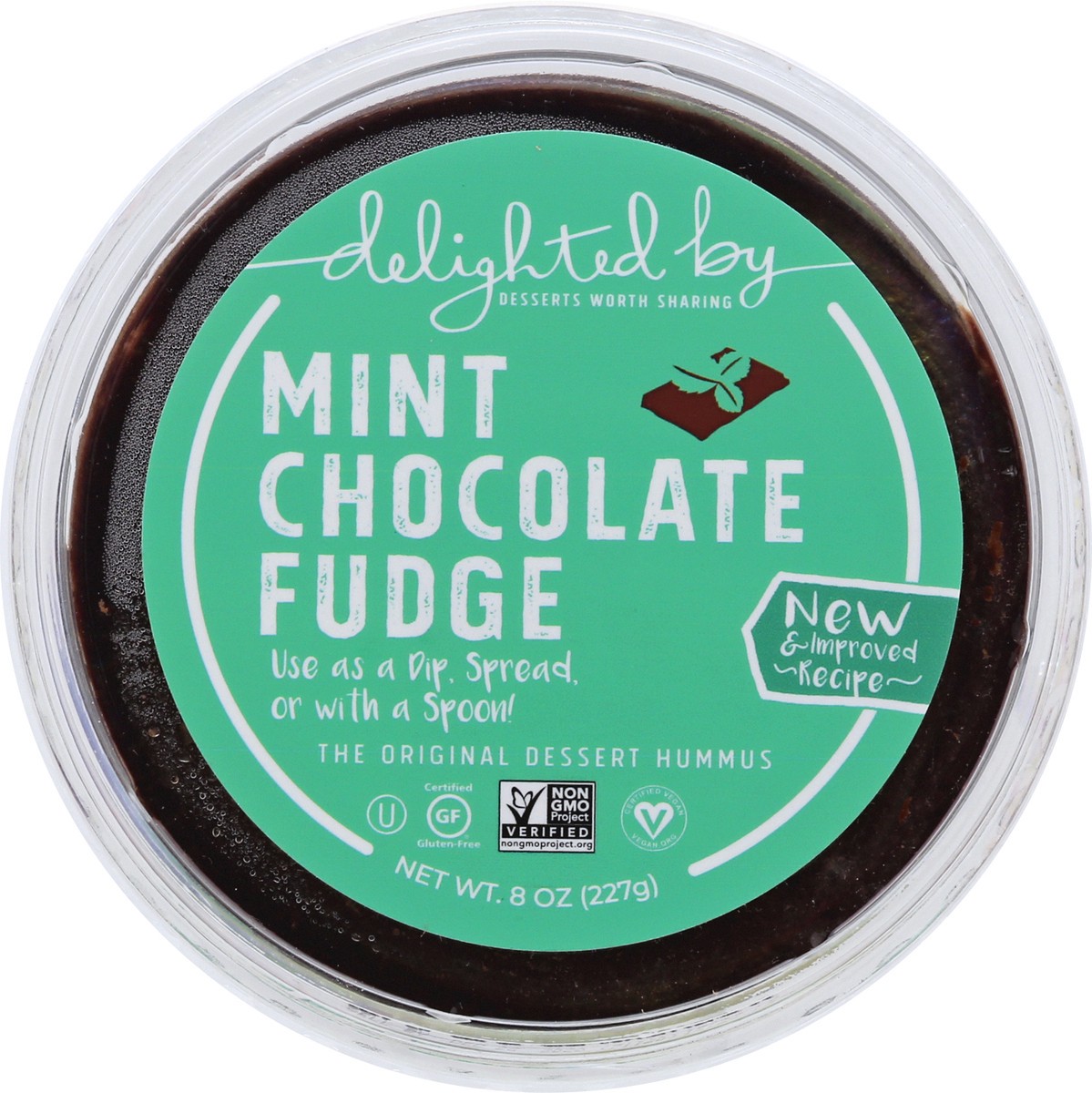 slide 7 of 12, Delighted By Mint Chocolate Fudge Dessert Hummus 8 oz, 8 oz