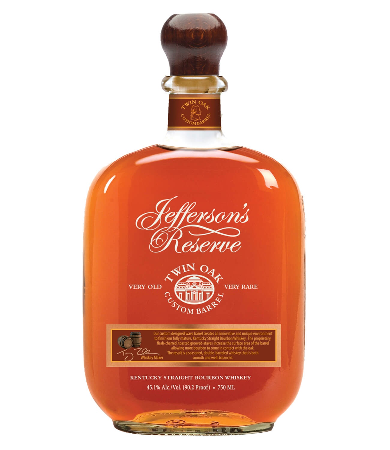 slide 1 of 1, Jefferson's Jefferson Reserve Twin Oak Bourbon, 750 ml