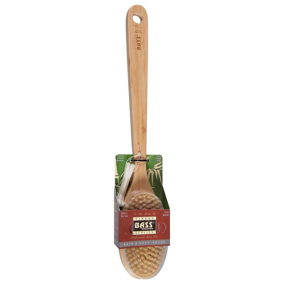 slide 7 of 9, Bass Brushes Deluxe Long Handle Firm Body Shower Scrub, 100% Wild Boar Bristles, 1 ct