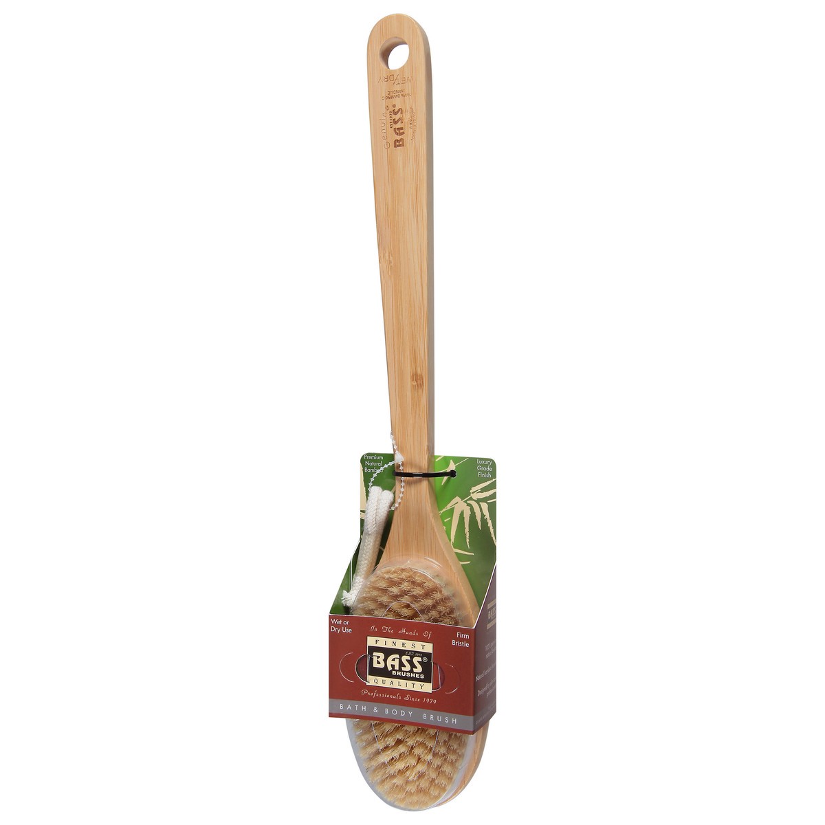 slide 6 of 9, Bass Brushes Deluxe Long Handle Firm Body Shower Scrub, 100% Wild Boar Bristles, 1 ct
