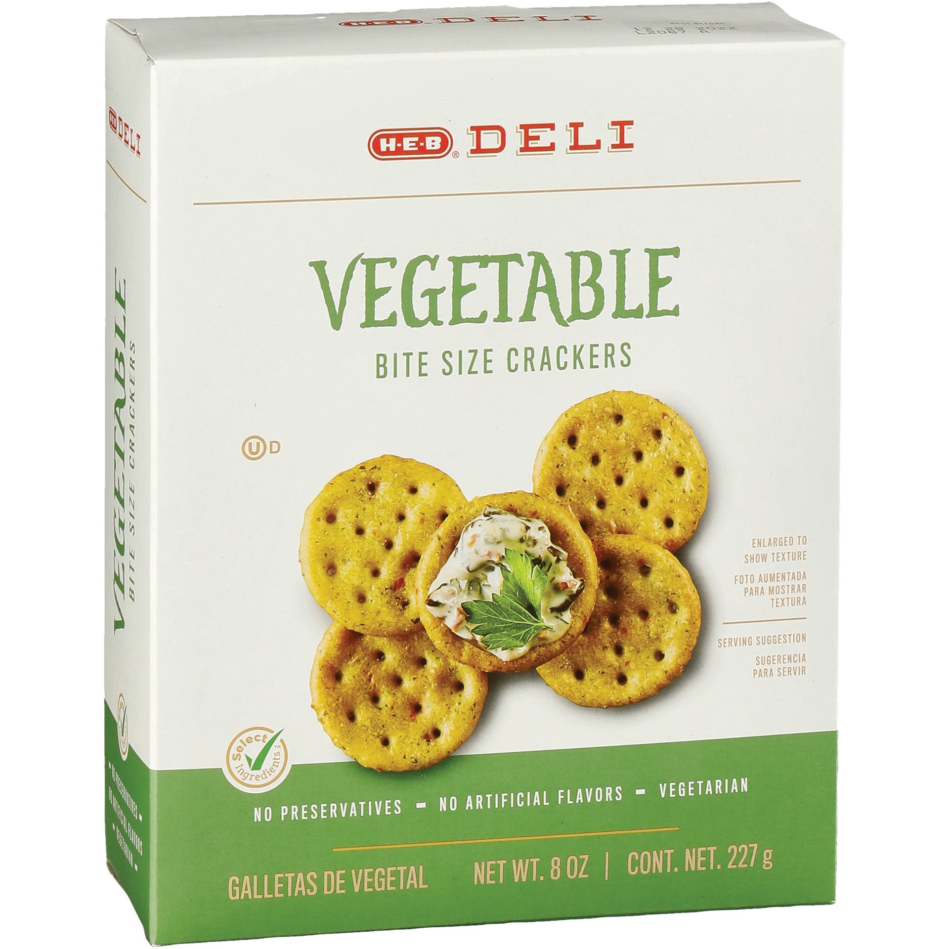 slide 1 of 1, H-E-B Deli Bite Size Vegetable Crackers, 8 oz