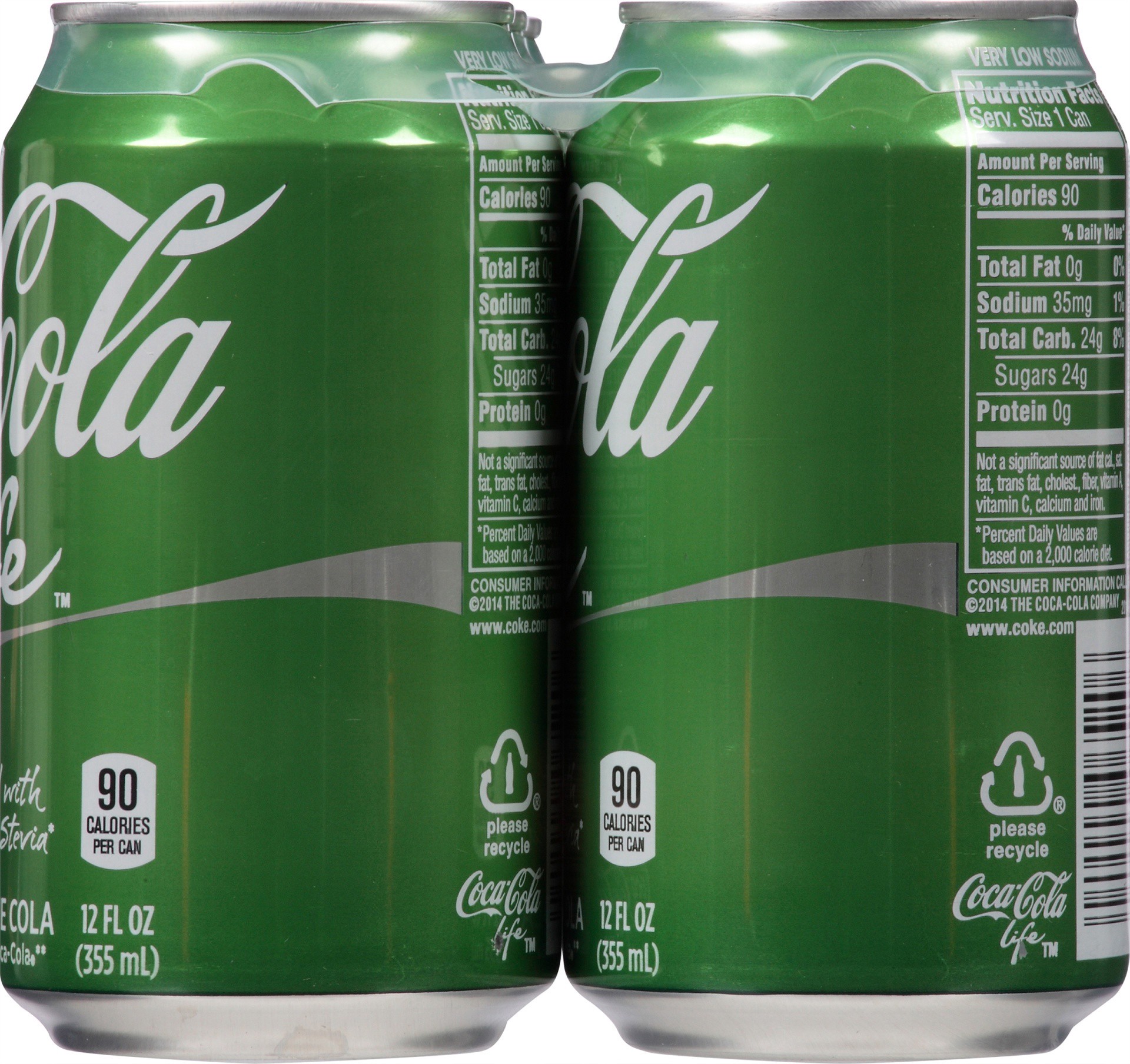 slide 5 of 6, Coca-Cola Life Reduced Calorie Cola - 12 oz, 12 oz