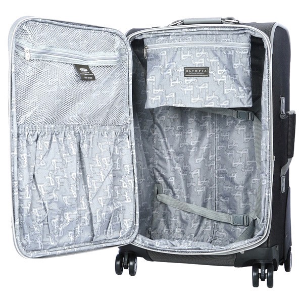 slide 8 of 21, Olympia Tuscany 21-Inch Spinner Carry-On - Black, 14 in x 8 in x 21 in