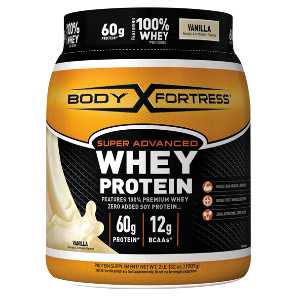 slide 1 of 1, Body Fortress Super Advanced Whey Protein Powder, Vanilla, 2 lb