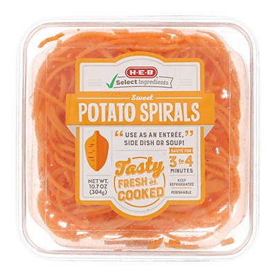 slide 1 of 1, H-E-B Select Ingredients Sweet Potato Spirals, 10.7 oz