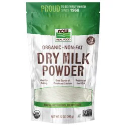 NOW Real Food Non-Fat Dry Milk Powder, Organic - 12 oz