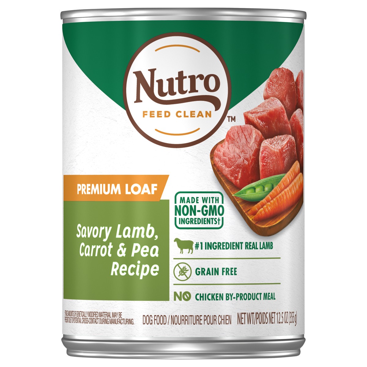 slide 5 of 8, Nutro Natural Choice Premium Loaf Savory Lamb, Carrot & Pea Recipe Dog Food 12.5 oz. Can, 12.5 oz