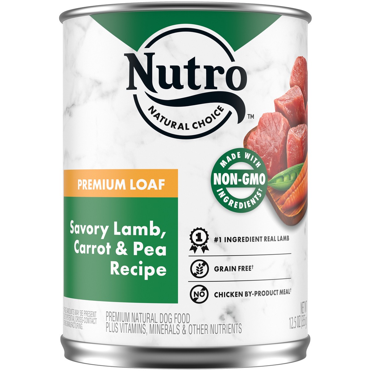 slide 1 of 8, Nutro Natural Choice Premium Loaf Savory Lamb, Carrot & Pea Recipe Dog Food 12.5 oz. Can, 12.5 oz