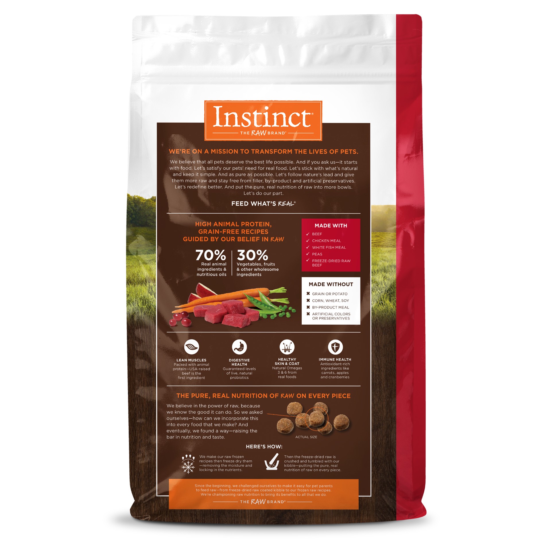 slide 4 of 8, Instinct Original Beef Dry Dog Food, 20 lb. Bag, 20 lb