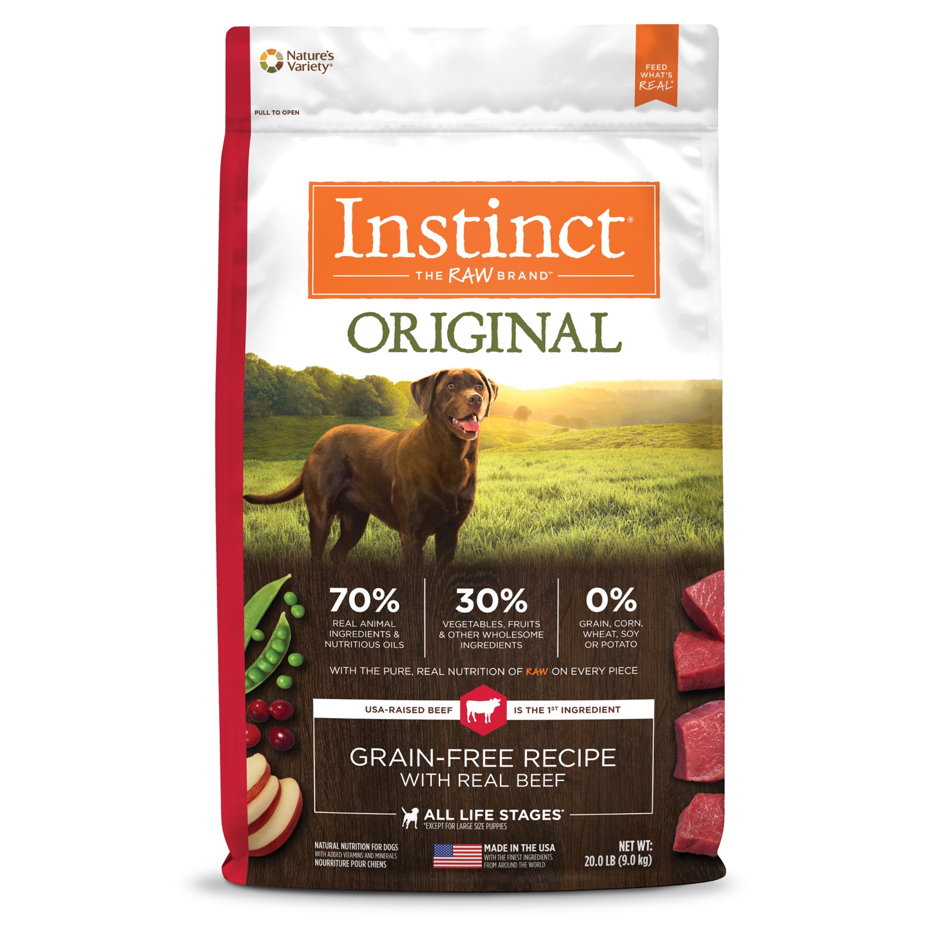 slide 1 of 8, Instinct Original Beef Dry Dog Food, 20 lb. Bag, 20 lb