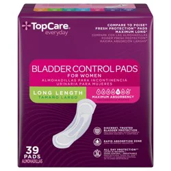 TopCare Everyday Maximum Absorbency Long Length Bladder Control Pads for Women - 39 ct
