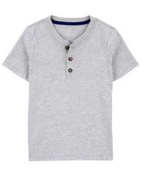 Carters Toddler Short-Sleeve Henley Tee Grey 2T