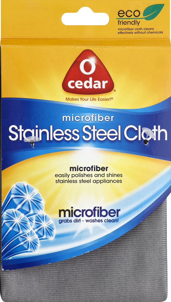 slide 1 of 3, O-Cedar Microfiber Stainless Steel Cloth, 1 ct