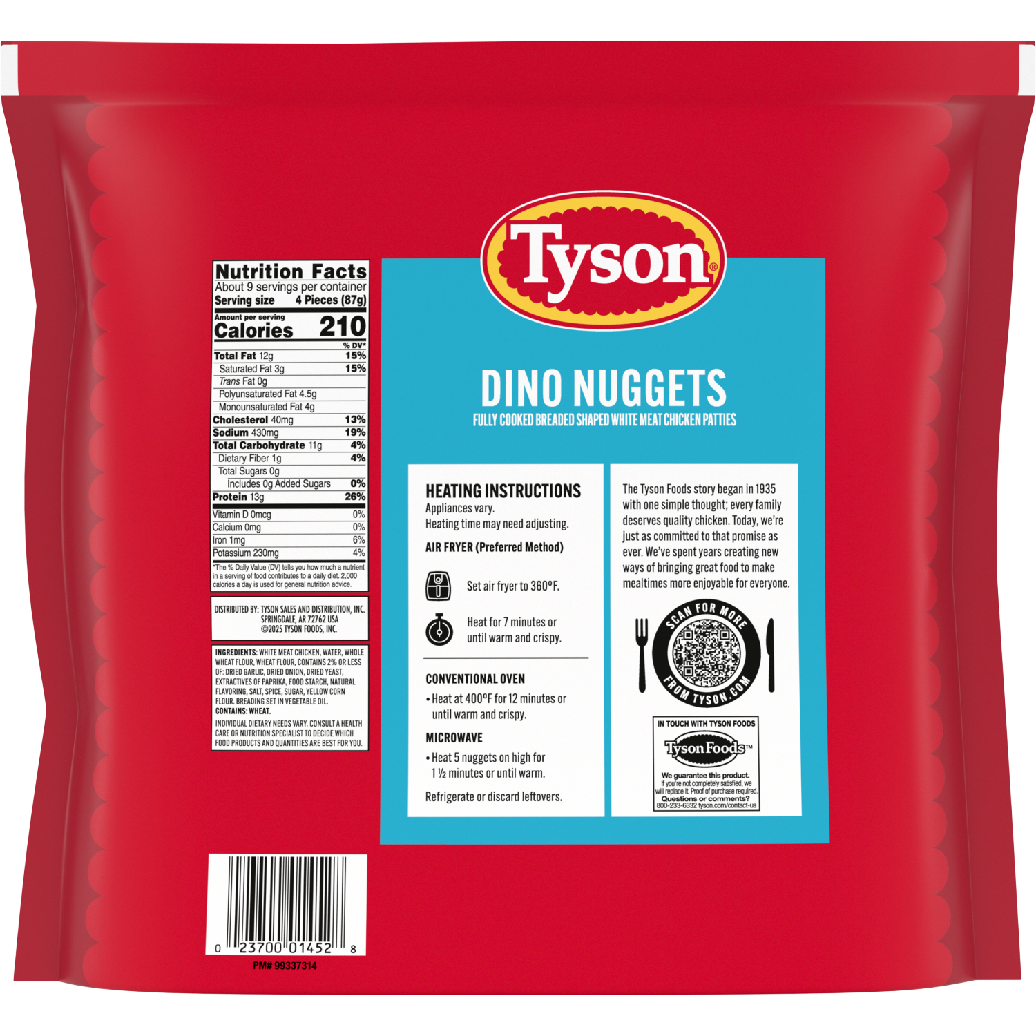 slide 8 of 8, Tyson Frozen Dino Nuggets, 29 oz, 822.13 g