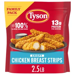 Tyson Frozen Crispy Chicken Breast Strips Family Pack, 2.5 lb