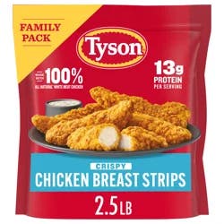 Tyson Frozen Crispy Chicken Breast Strips Family Pack, 2.5 lb