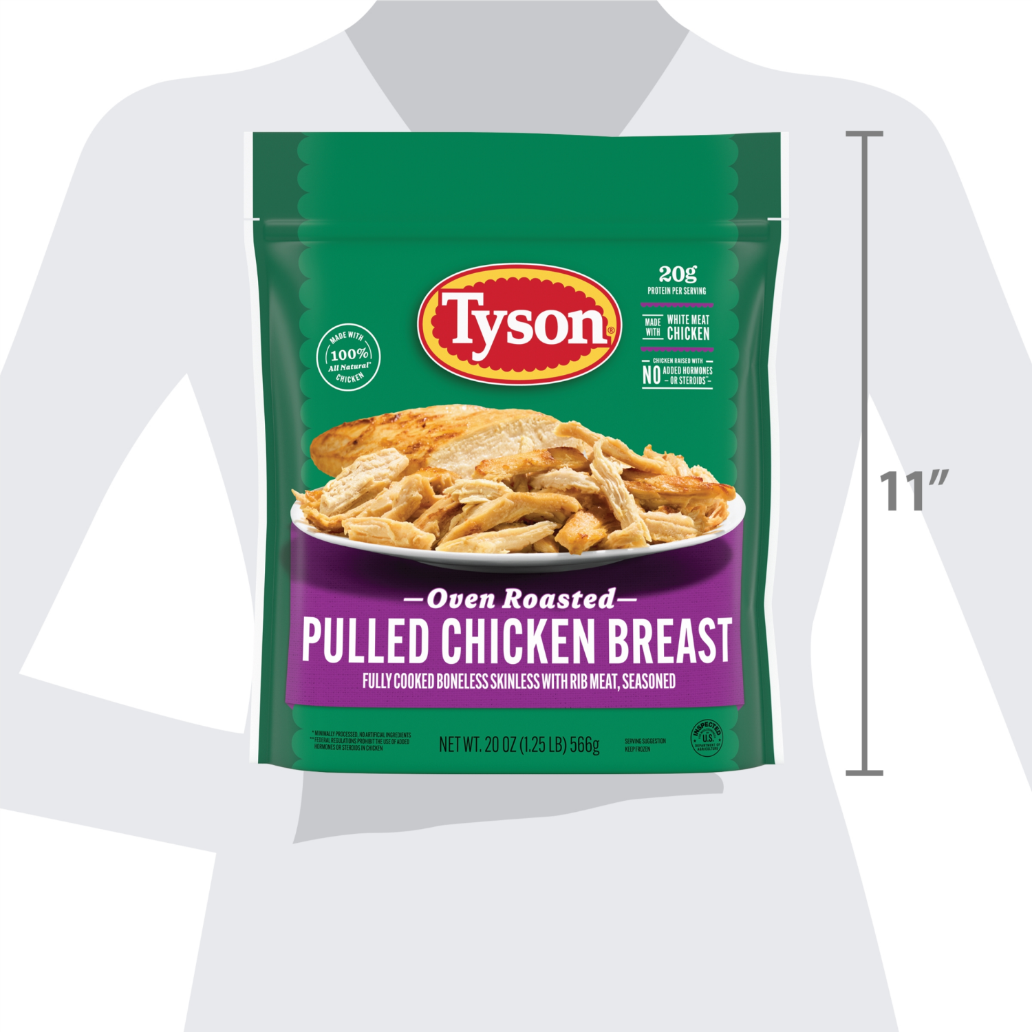 slide 3 of 8, Tyson Grilled & Ready Fully Cooked Pulled Chicken Breast, 20 oz, 20 oz