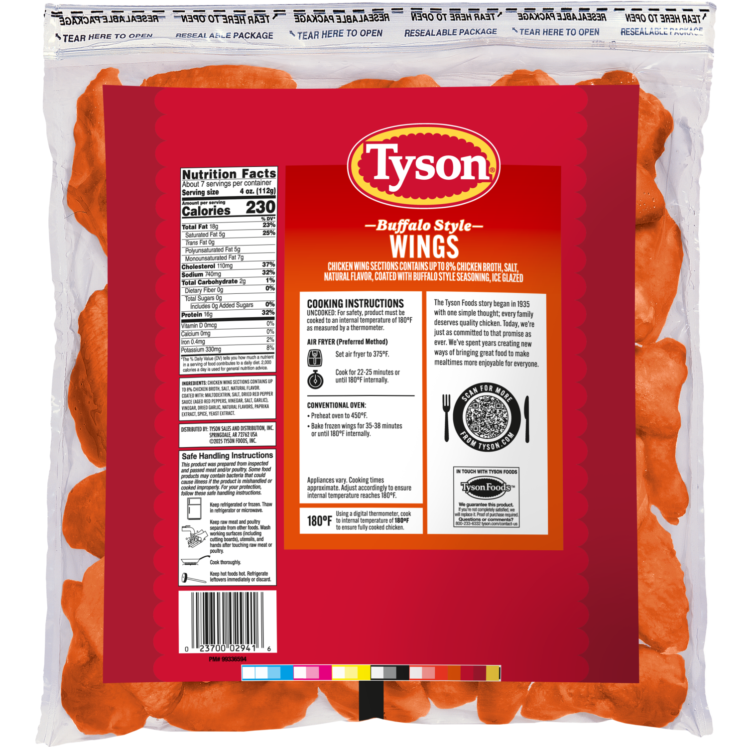 slide 2 of 3, Tyson Uncooked Buffalo Style Chicken Wings, 2.5 lb. (Frozen), 2.5 lb