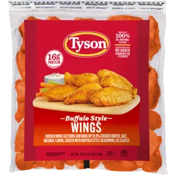 Tyson Uncooked Buffalo Style Chicken Wings, 2.5 lb. (Frozen)