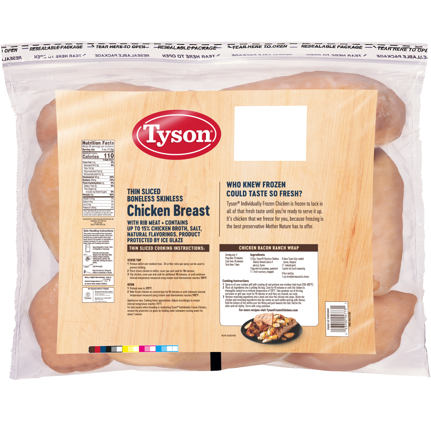 slide 2 of 3, Tyson Uncooked All Natural* Chicken Breast Portions with Rib Meat, 6 lb. (Frozen), 6 lb