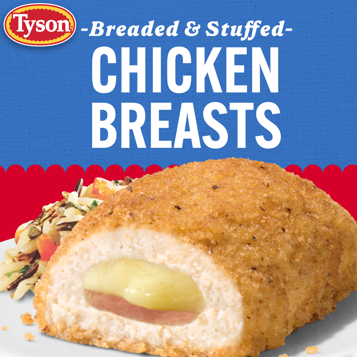 slide 7 of 8, Tyson Frozen Stuffed Chicken Breasts Cordon Bleu, 2 Count, 2 ct