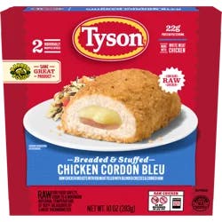 Tyson Frozen Stuffed Chicken Breasts Cordon Bleu, 2 Count