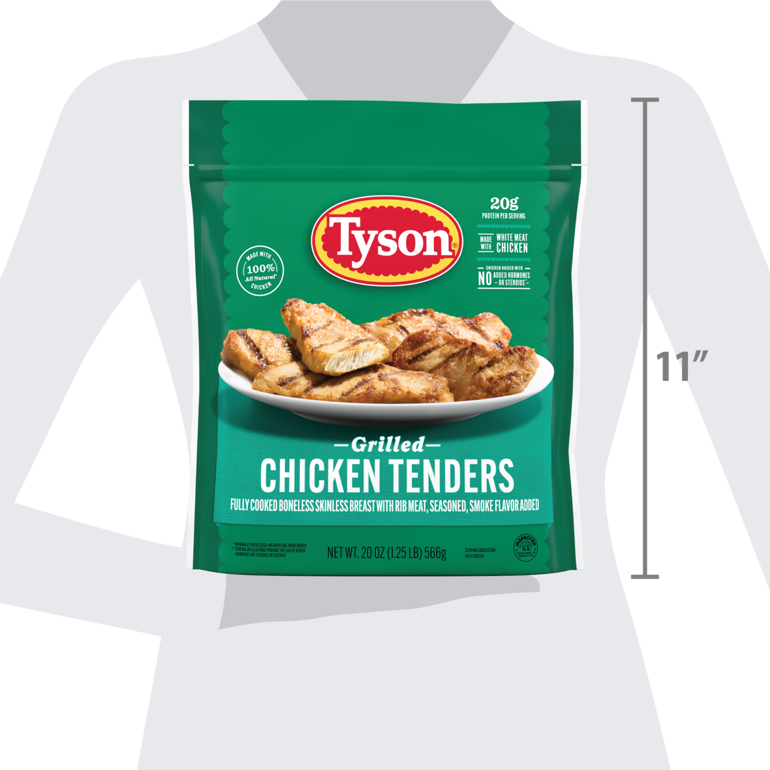 slide 3 of 8, Tyson Frozen Grilled Chicken Tenders, 20 oz, 20 oz
