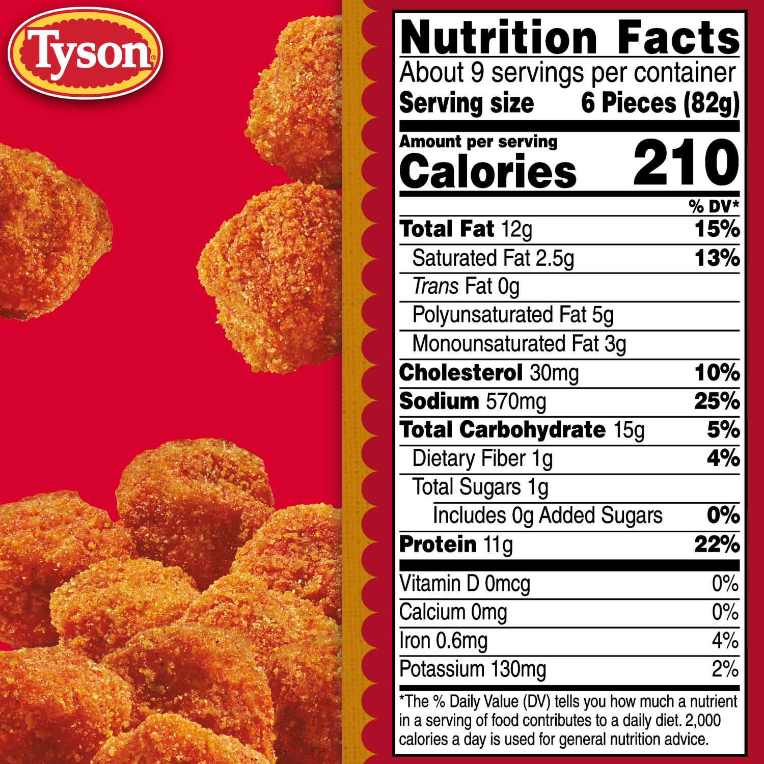 slide 2 of 8, Tyson Frozen Fired Up Popcorn Chicken, 25 oz, 25 oz