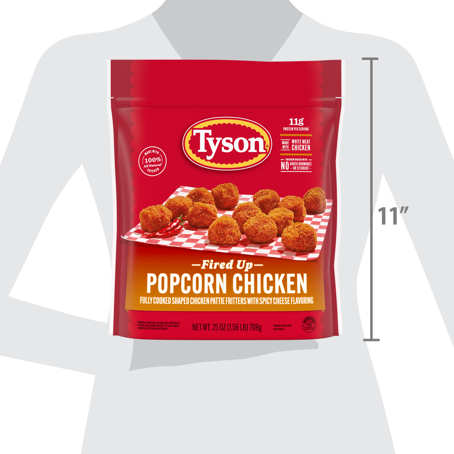 slide 3 of 8, Tyson Frozen Fired Up Popcorn Chicken, 25 oz, 25 oz
