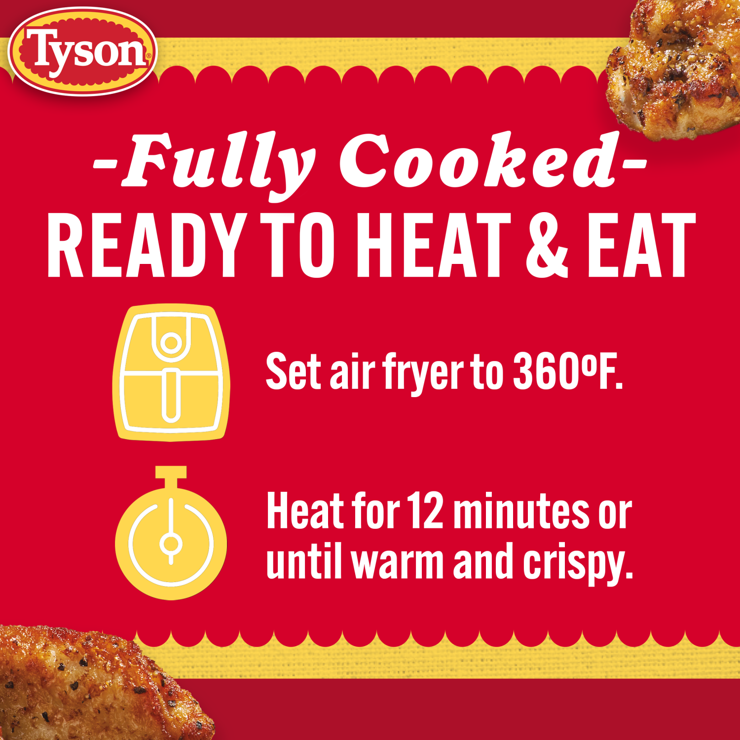 slide 3 of 7, Tyson Lemon Pepper Crispy Wings, Fully Cooked, 16 oz