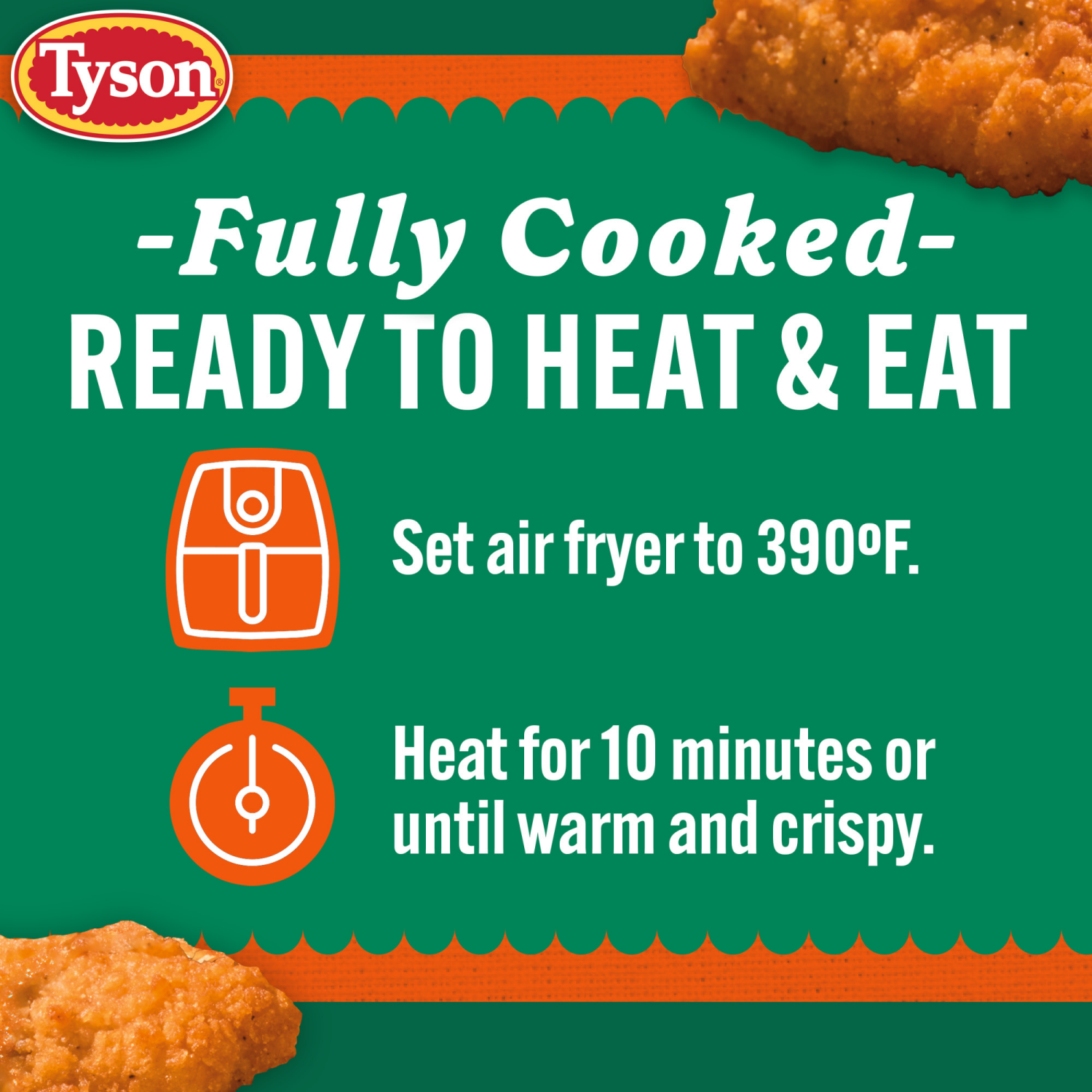 slide 3 of 7, Tyson Lightly Breaded Buffalo Style Chicken Breast Strips, Fully Cooked, 20 oz