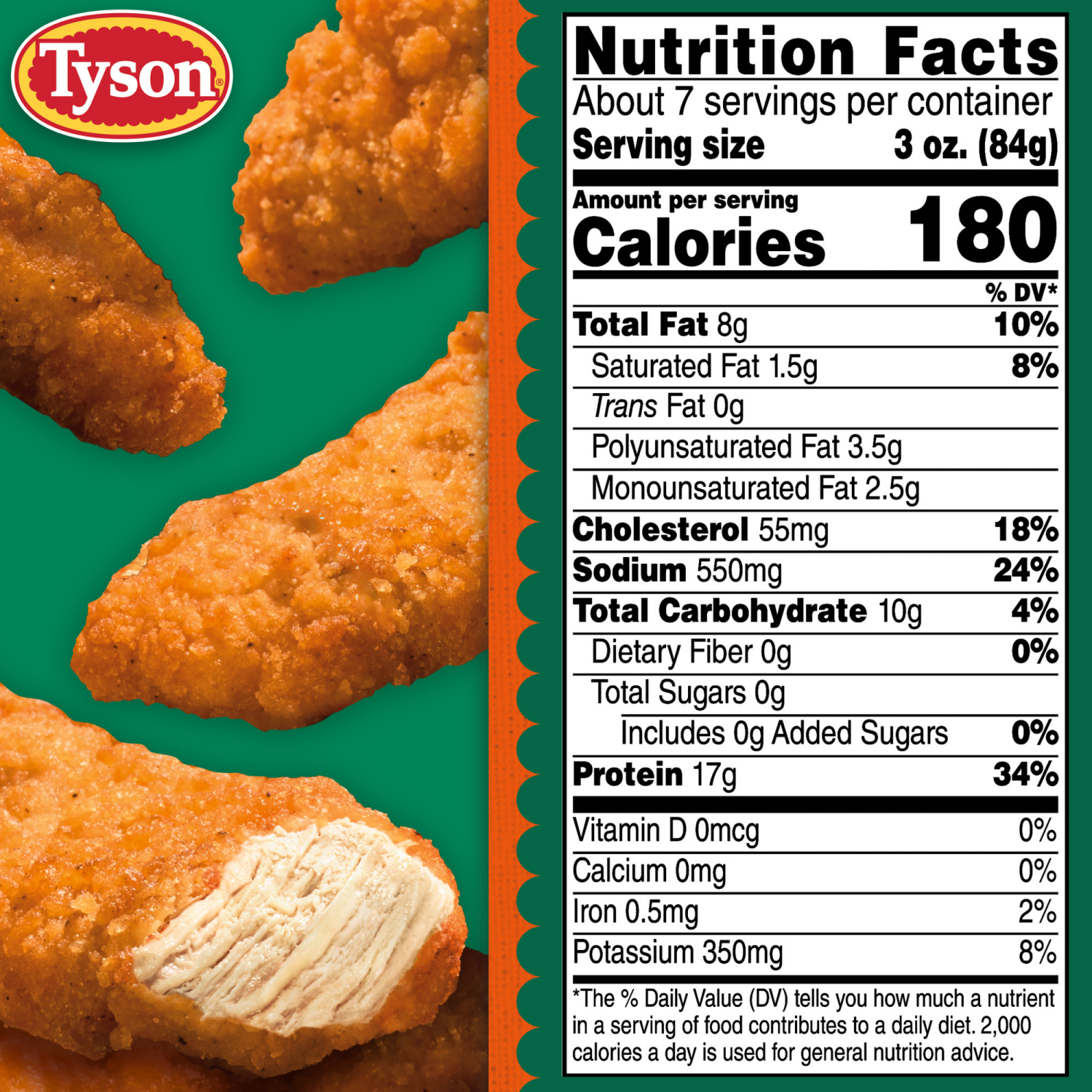 slide 4 of 7, Tyson Lightly Breaded Buffalo Style Chicken Breast Strips, Fully Cooked, 20 oz